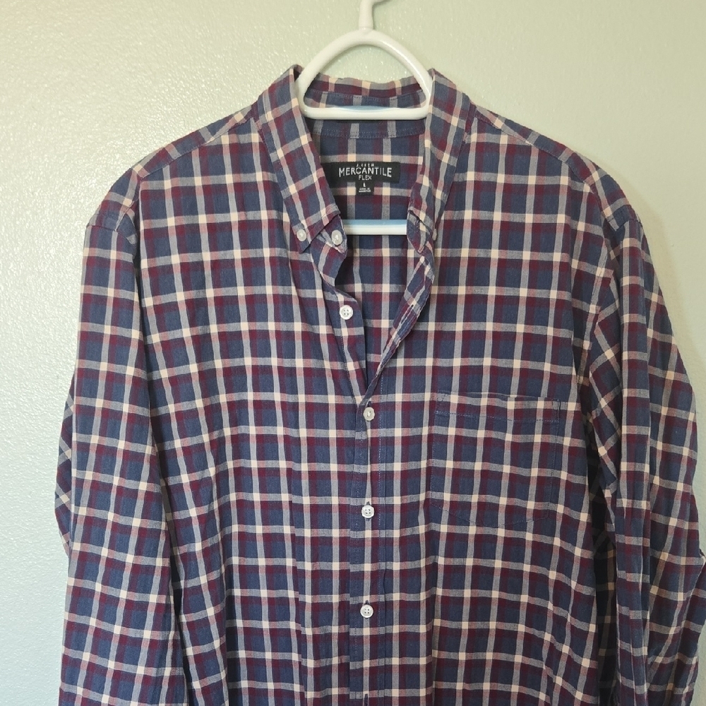 J. Crew Mercantile | Red And Blue Plaid Button Down Long Sleeves Size Large